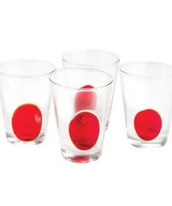 Drinkware Abigails 8 Oz. 3.75 In. D X 4 In. H Clear Double Old-Fashioned With Red Dots (Set Of 4)