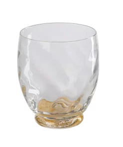 Drinkware Abigails Elisa Red Wine Stemless Glass, Clear With Gold