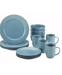 Rachael Ray Cucina 16-Piece Agave Blue Dinnerware Set
