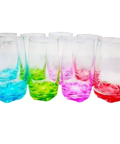 Drinkware Gibson Home Karissa 8-Piece Assorted Colors Glass Tumbler Set