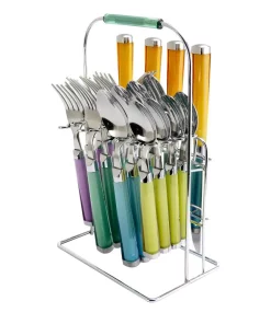Gibson Home Pastel Extravaganza 20-Piece Assorted Colors Stainless Steel Flatware Set (Service For 4)