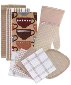 Table Linens & Kitchen Linens RITZ T-Fal Sand Cotton Kitchen Textile Set (Set Of 9)
