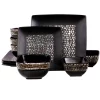 Elama Naina 16-Piece Modern Black Stoneware Dinnerware Set (Service For 4)