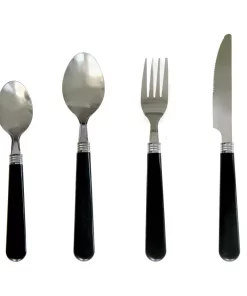 Gibson Sensations II 16-Piece With Wire Caddy Black Flatware Set (Service For 4)