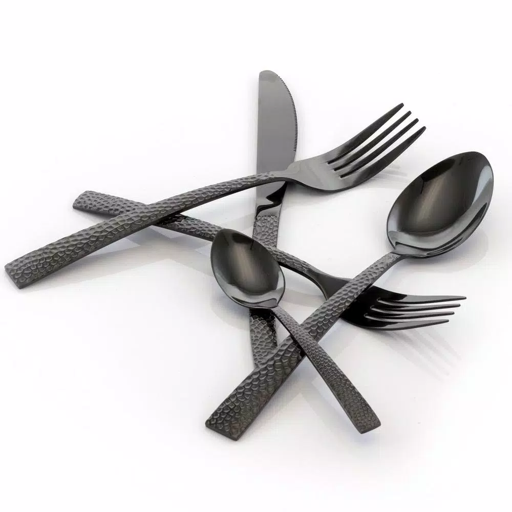 MegaChef Baily 20-Piece Black Stainless Steel Flatware Set (Service For 4) - Image 2