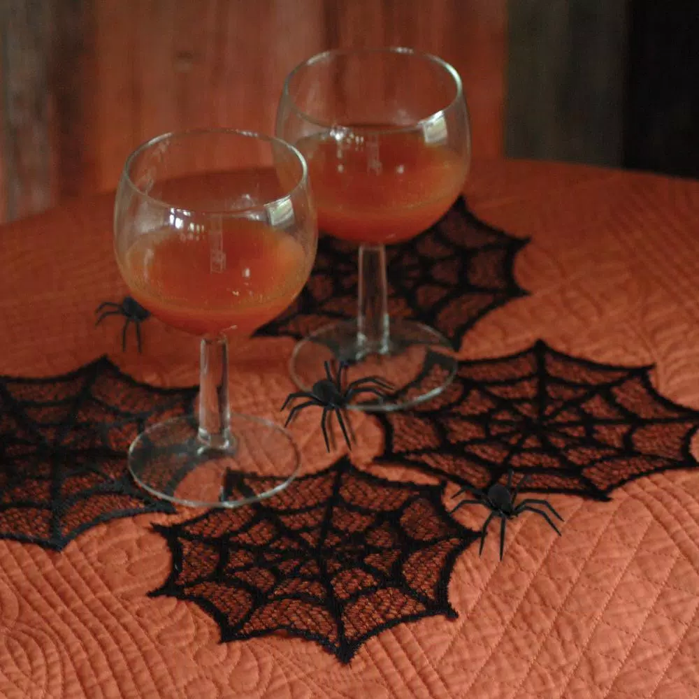 Table Linens & Kitchen Linens Heritage Lace Spider Web 6 In. Black Doily (Set Of 6) - Image 3