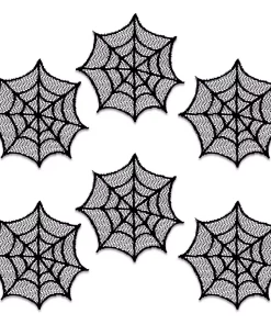 Table Linens & Kitchen Linens Heritage Lace Spider Web 6 In. Black Doily (Set Of 6)