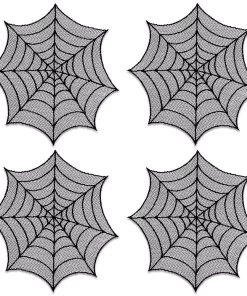 Table Linens & Kitchen Linens Heritage Lace Spider Web 20 In. Black Round Doily (Set Of 4)