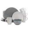 Elama Tahitian Grand 16-Piece Casual Blue Stoneware Dinnerware Set (Service For 4)