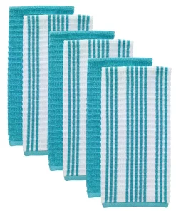 Table Linens & Kitchen Linens RITZ T-Fal Breeze Solid And Stripe Waffle Cotton Terry Kitchen Dish Towel (Set Of 6)