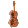 Bar Accessories Vintiquewise Brown 4.5 Feet Tall Violin Shaped Cabinet With 2-Shelf And Acrylic Clear Double Door