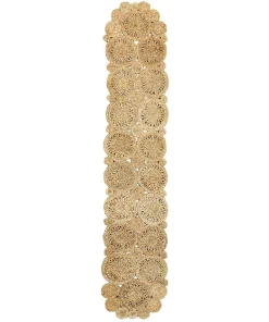 Table Linens & Kitchen Linens LR Resources Natural Jute Rectangle 1 Ft. 4 In. X 6 Ft. 8 In. Indoor Natural Table Runner