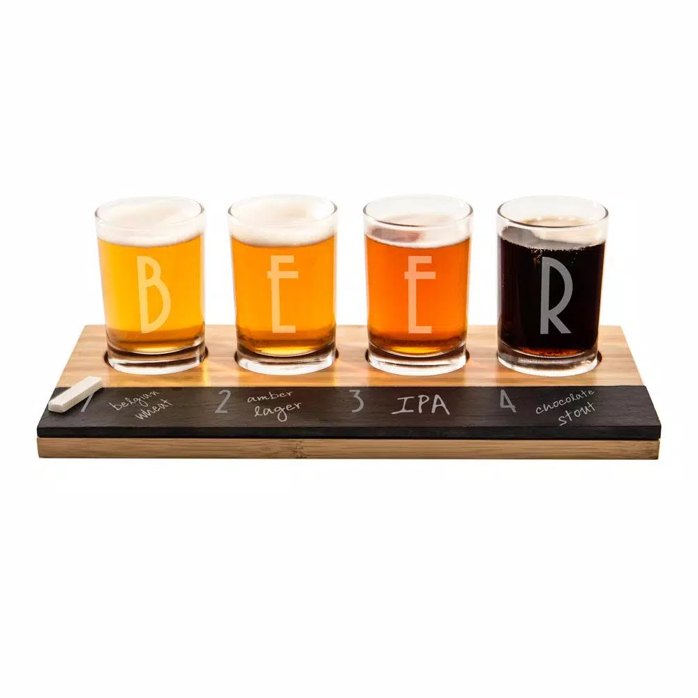 Drinkware Cathy’s Concepts 5.5 Oz. Bamboo And Slate Craft Beer Tasting Flight - Image 10