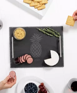 Flatware Cathy’s Concepts Slate Serving Board Personalized Pineapple