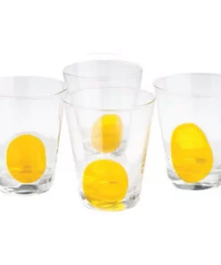 Drinkware Abigails Clear Double Old-Fashioned With Yellow Dot (Set Of 4)