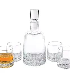 Drinkware Badash Crystal Park Avenue 5-Piece Whiskey Set