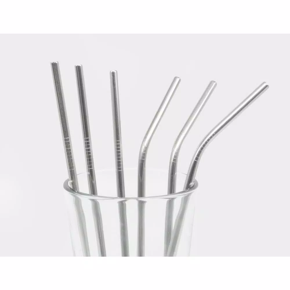 Disposable Tableware ExcelSteel 14-Piece Stainless Steel Straw Set With Cleaning Brushes - Image 4