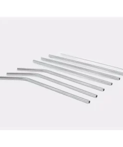 Disposable Tableware ExcelSteel 14-Piece Stainless Steel Straw Set With Cleaning Brushes