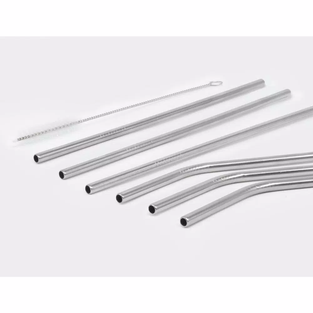 Disposable Tableware ExcelSteel 14-Piece Stainless Steel Straw Set With Cleaning Brushes - Image 2