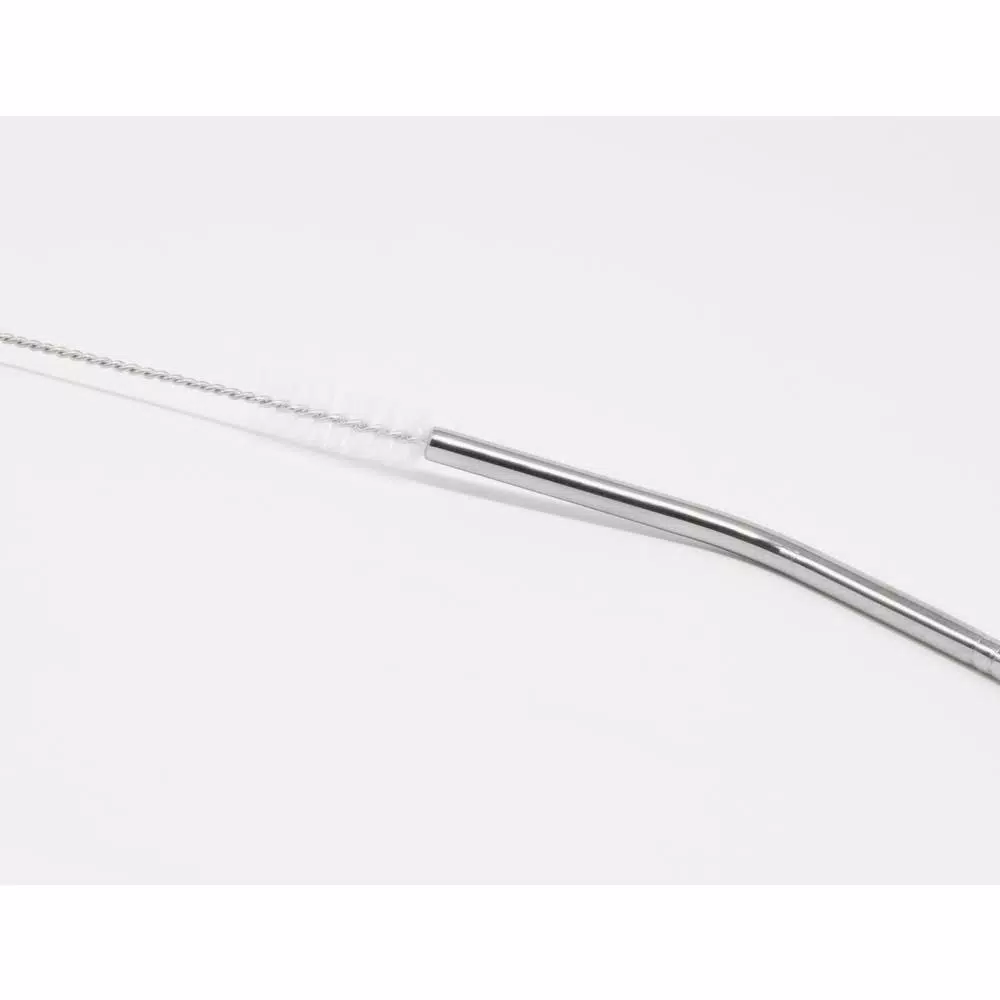 Disposable Tableware ExcelSteel 14 Pc Reusable Swirl Straw Set W/ 8 Long, 4 Short Straws W/ Cleaning Brushes - Image 3