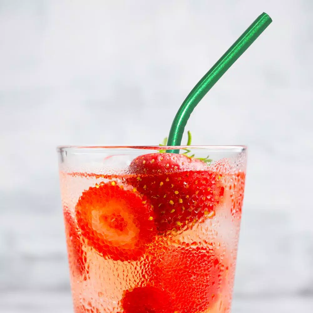 Disposable Tableware ExcelSteel 10 Pc Reusable Powder Coated Stainless Steel Straws W/ Cleaning Brushes - Image 5