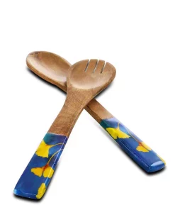 Flatware GIBSON Elite Philomena 2-Piece Enamel On Wood Salad Serving Set