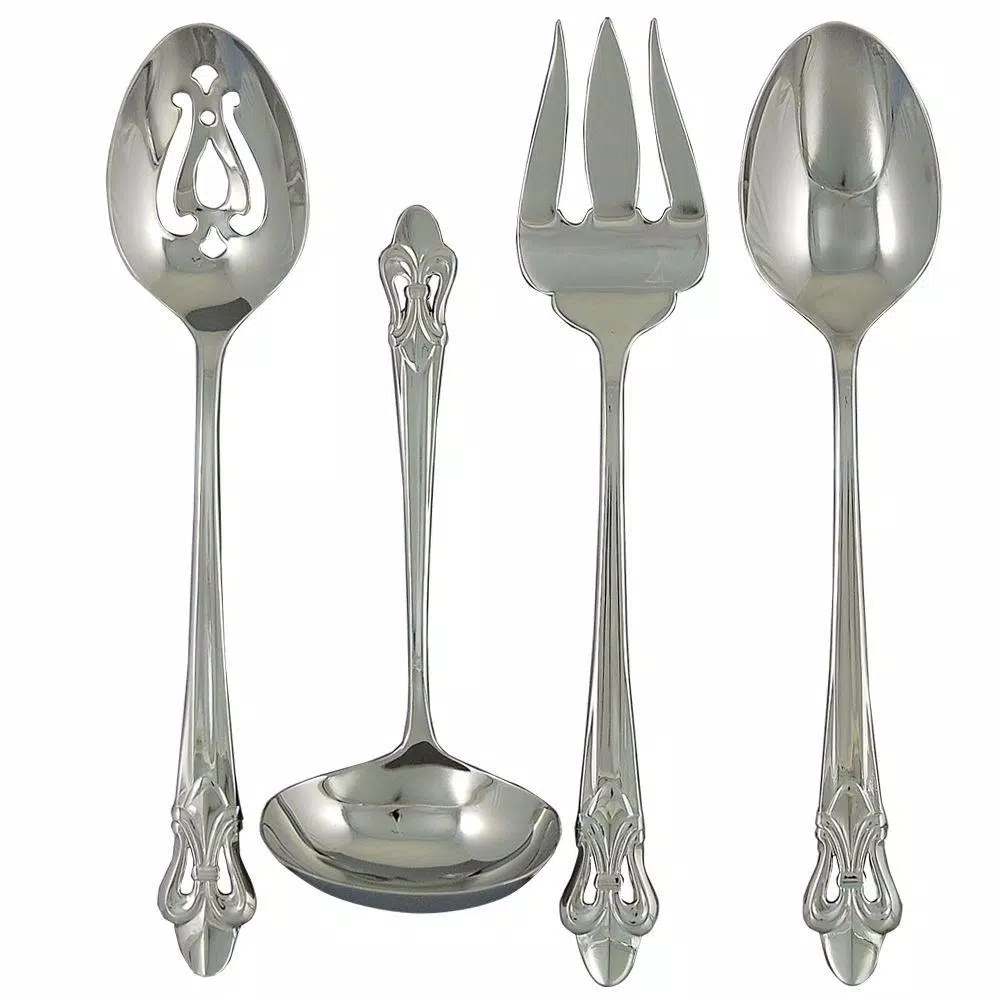 Flatware Ginkgo Fleur De Lis 4-Piece Hostess Set