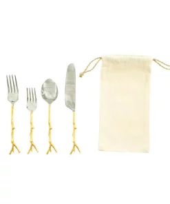 3R Studios 5-Piece Gold 18/8 Stainless Steel Flatware Set (Service For 1)