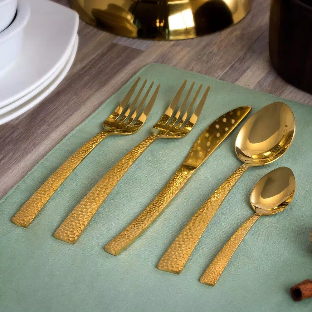 MegaChef Baily 20-Piece Gold Stainless Steel Flatware Set (Service For 4) - Image 3