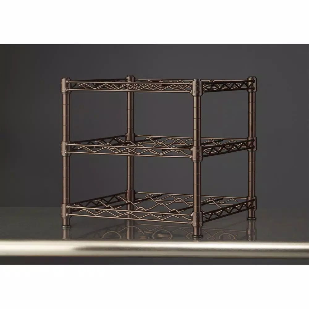 Bar Accessories HDX 3-Shelf Countertop Wire Wine Rack In Antique Bronze - Image 4