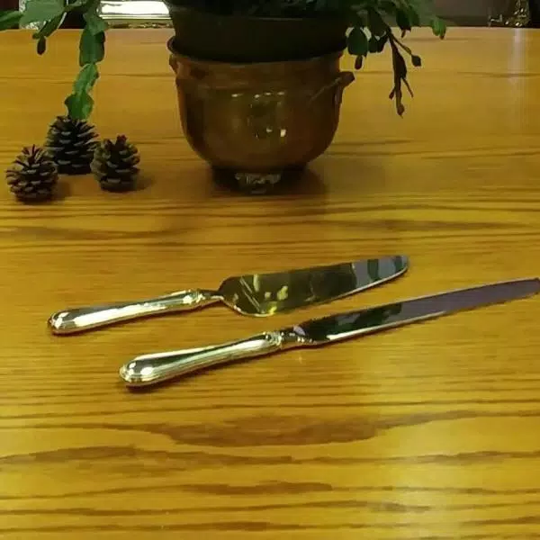 Flatware Heim Concept 6 In. Length 2-Piece Silver Cake Server And Knife With Rim - Image 3