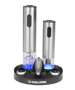 Bar Accessories KALORIK Stainless Steel Electric Wine Opener And Preserver Set