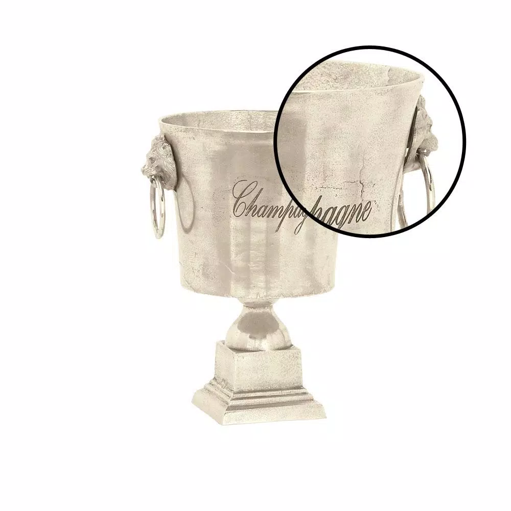 Bar Accessories LITTON LANE 13 In. X 16 In. Rustic Silver Aluminum “Champagne” Wine Cooler - Image 3