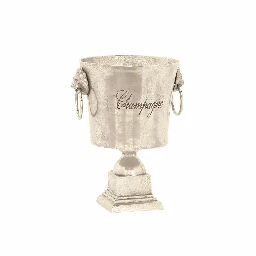 Bar Accessories LITTON LANE 13 In. X 16 In. Rustic Silver Aluminum “Champagne” Wine Cooler - Image 2