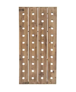 Bar Accessories LITTON LANE Pegboard 40-Bottle Wine Rack in Exposed Mahogany Finish