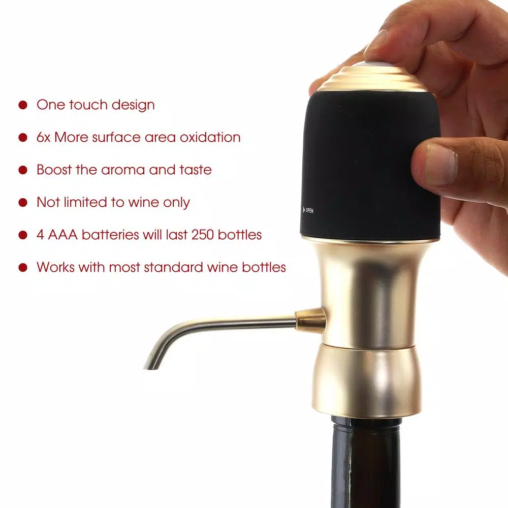 Bar Accessories MegaChef MegaChef One-Touch Portable Luxury Wine Air Pressure Aerator - Image 2