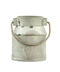 Table Linens & Kitchen Linens 3R Studios 2 In. W X 1.5 In. H Silver Galvanized Metal Vintage Milk Can Shaped Napkin Rings (Set Of 4)