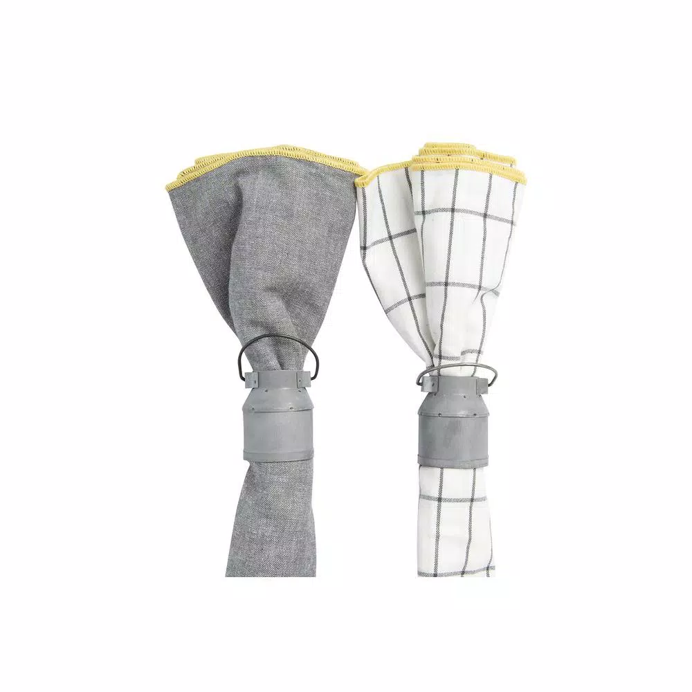 Table Linens & Kitchen Linens 3R Studios 2 In. W X 1.5 In. H Silver Galvanized Metal Vintage Milk Can Shaped Napkin Rings (Set Of 4) - Image 6