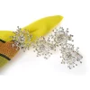 Table Linens & Kitchen Linens Manor Luxe 2 In. X 1.5 In. Snowflake Holiday Elegant Silver Jeweled Metal Napkin Rings (Set Of 4)