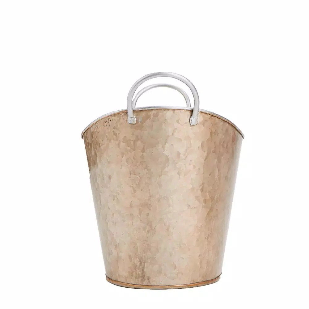 Bar Accessories Mind Reader Brown Cooper Plated Galvanized Beverage And Ice Tub Bucket With Handle - Image 5