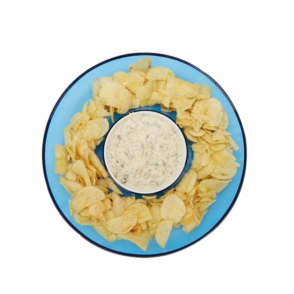 Disposable Tableware Mind Reader 13 In. X 2.25 In. Blue Acrylic Chip & Dip Bowl, Acrylic Tinted Snack Bowl, Kitchen, Countertop Bowl - Image 4