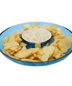 Disposable Tableware Mind Reader 13 In. X 2.25 In. Blue Acrylic Chip & Dip Bowl, Acrylic Tinted Snack Bowl, Kitchen, Countertop Bowl