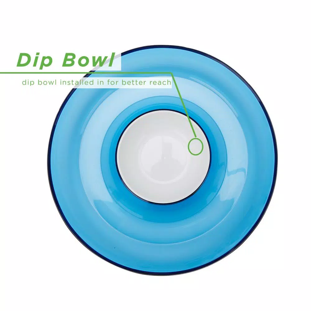 Disposable Tableware Mind Reader 13 In. X 2.25 In. Blue Acrylic Chip & Dip Bowl, Acrylic Tinted Snack Bowl, Kitchen, Countertop Bowl - Image 2