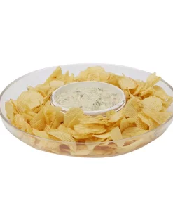Disposable Tableware Mind Reader 13 In. X 2.25 In. Clear Acrylic Chip & Dip Bowl, Acrylic Tinted Snack Bowl, Kitchen, Countertop Bowl