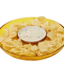 Disposable Tableware Mind Reader 13 In. X 2.25 In. Yellow Acrylic Chip & Dip Bowl, Acrylic Tinted Snack Bowl, Kitchen, Countertop Bowl