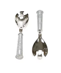 Flatware Mind Reader Silver Stainless Steel Salad Server Utensils Set Spoon And Fork Set