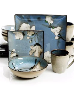 GIBSON Elite Bloomington 16-Piece Casual Miscellaneous Stoneware Dinnerware Set (Service For 4)