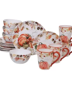 Certified International Harvest Splash 16-Piece Country/Cottage Multi-Colored Earthenware Dinnerware Set (Service For 4)