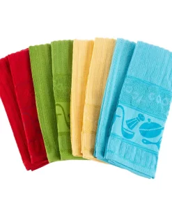 Table Linens & Kitchen Linens Lavish Home Multi-Color Kitchen Icon Design Chic Pattern Weave Cotton Kitchen Towel Set (8-Pieces)