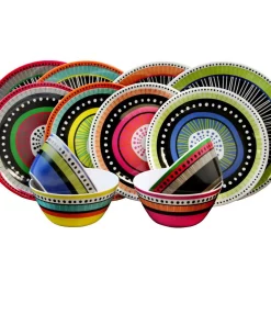 Gibson Almira 12-Piece Casual Multicolor Melamine Outdoor Dinnerware Set (Service For 4)